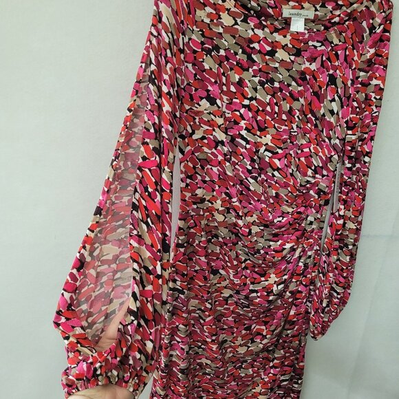 Laundry By Design Dress Womens 6 Sheath Ruched Split‎ Sleeve N2R3505SU - Picture 14 of 15